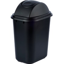 바이굿즈 사무실 휴지통 뚜껑 포함 20L, 검정