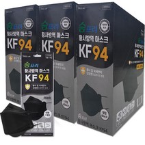 숨프리황사방역마스크(3단대형)(KF94), 30개입, 3개, 블랙