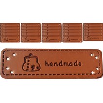 브라운 PU 영문 핸드메이드 레터링 DIY 만들기 가죽 라벨 50g, 지갑, 50개