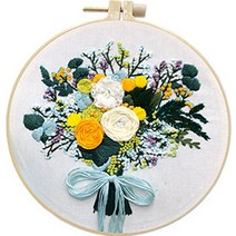 위즈앤위즈 누구나 DIY 프랑스자수 패키지 20cm, 꽃다발 01, 1세트