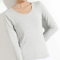여성용 모달 일체형 브라탑 긴팔 티셔츠
