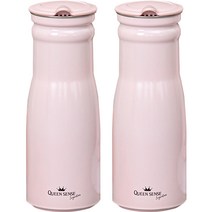 퀸센스 시그니처 스텐물병 2P, 핑크, 1L