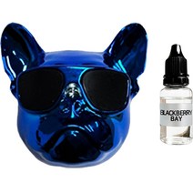 엠퓨처 차량용 불독 방향제 블루 + 오일 15ml + 클립 3cm + 오일솜 세트, 블랙베리베이, 1세트