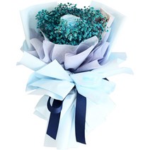 도시정원 프리저브드 장미 안개 꽃다발, 블루