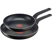 테팔 티타늄 1X 액티쿡 후라이팬 세트, 프라이팬 24cm + 28cm, 블랙커피