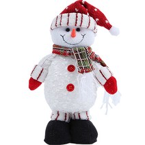 파티해 LED 점등 인형장식 28cm 눈사람, 혼합색상, 1개