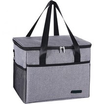 생활애찬 보온 보냉 도시락 가방, 그레이