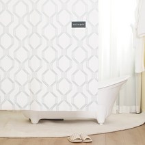 화이트폴리 패브릭 방수 샤워커튼 + 메탈 집게링 10p 세트, 1세트, 멀티(혼합)컬러