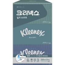 크리넥스 실크소프트 갑티슈 2겹, 250매입, 3개