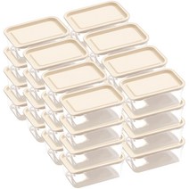 가쯔 심플쿡 냉동밥 도시락통 사각 전자렌지 용기 400ml, 아이보리, 32개