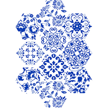 바우마켓 데코피디 육각 타일 방수 스티커 10p, LB028