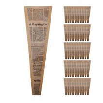 크라프트 꽃 한송이 포장지, 영문, 50개