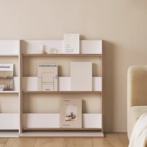 룸앤홈 이솝 전면 책장 800 x 240 x 915 mm, 오크화이트