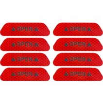 벤오토 도어 충돌방지 반사스티커, 레드, 8개