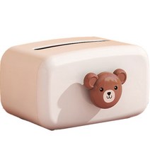 자취남녀 곰돌이 각티슈 케이스, 화이트, 1개