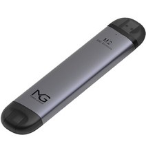 MG NVMe SSD USB 일체형 외장SSD M201DUAL, 그레이