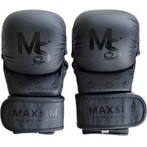 막심 가죽 이종격투기 무에타이 복싱 오픈핑거 글러브, 블랙