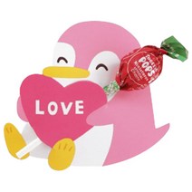 펭귄 캔디 데코 포장택, 핑크, 100개