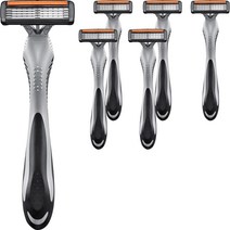 빅 남성용 플렉스4 4중날 면도기, 6개, 1개입