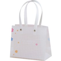 마켓감성 반짝이 반투명 선물 핸드백 6p, 격자