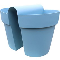 네오린 발코니 베란다 난간 걸이식 화분, 블루