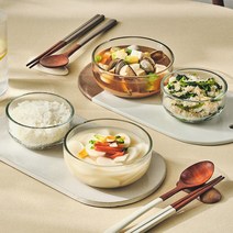 글라스락 한상차림 밥공기 2p + 국공기 2p 세트, 투명, 1세트