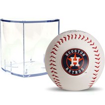 롤링스 MLB 어센틱 로고볼 휴스턴 애스트로스 + 볼케이스 큐브 RBOF2, 1세트