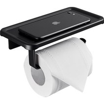 마켓플랜 무타공 휴지걸이 받침, 블랙, 1개