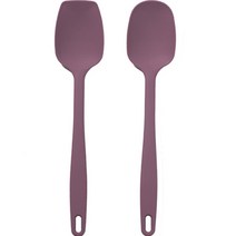 키친팩토리 실리콘 이유식 멀티스푼 + 사각요리스푼 세트, 버건디