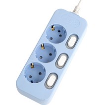 써지오 컬러멀티탭 3구개별 소프트블루, 1개, 3m