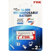 에프디케이 니켈수소 AAA충전지 800mAh, 2개입, 1개