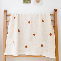 마이리틀데이지 유아용 푸드리 5중 거즈 블랭킷 사계절 이불, 브라운