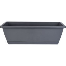 엘쏘 직사각 화분 + 받침 세트, 차콜그레이