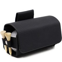 고싱글 골프 무지 가로형 2구 볼파우치, 블랙, 1개