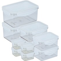 코데아D 더 투명한 직사각 밀폐용기 10종 세트, 1세트