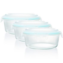 강블리 블링락 유리 밀폐용기 원형 1750ml, 3개, 단품