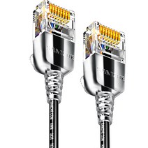 삼지 울트라 슬림 초고속 기가랜선 10m CAT6A, 블랙, 1개