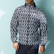 선덜랜드 남성용 투톤 배색 골프 우의 상하의 세트 16811RW01, 그레이