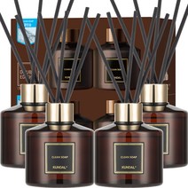 쿤달 퍼퓸 디퓨저 200ml 4p + 섬유스틱 20p 세트, 클린솝향, 1세트