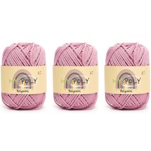 삼남뜨개실 마이폴리 뜨개실 120g, 17 파스텔 핑크, 3개