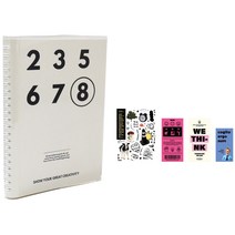 인디고 pvc 커버 스토리지 아이디어 노트 + 스티커 4p 세트, num8(노트), 1세트
