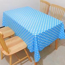 캐치 컬러풀 도트 파티 테이블보 4p, 하늘, 137 x 183 cm