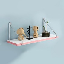 퍼니셀러 거실 우드 벽 선반, 화이트핑크, 1단