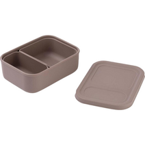 마미스테이블 식품용 실리콘 도시락통 새참 2구, 베어브라운, 1개