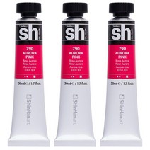 신한화구 sh 유화 Tube 물감 오로라 핑크, 50ml, 3색
