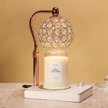 캔들백화점 비주 캔들워머 소이 캔들 레몬라벤더 370g 세트, 로즈골드(화이트)