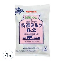 UHA 미카쿠도 토쿠노 밀크 캔디 8.2, 115g, 4개