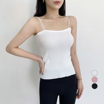 마이시즌 여성용 두줄끈 베이직 골지 나시탑