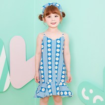 마리앤모리 여아용 썸머 플라워 원피스 + 헤어 밴드 세트