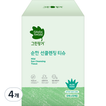 그린핑거 순한 선클렌징 티슈 5p, 30매입, 4개